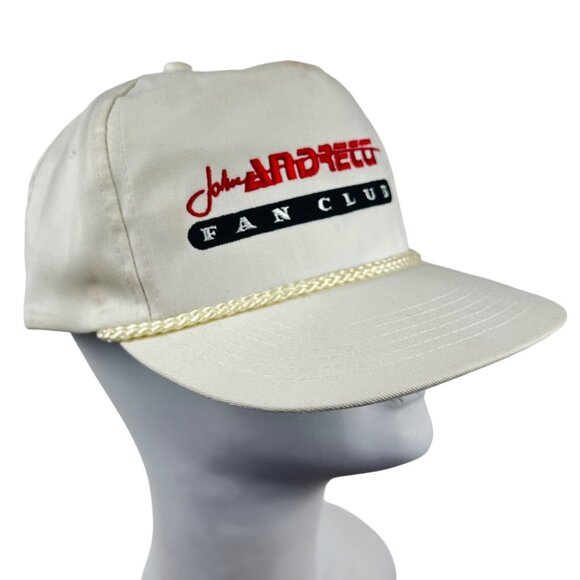 Vintage John Andretti Snapback Baseball Hat Cap Fan Club OSFA Embroidered White - Picture 2 of 16